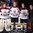 MONTREAL, CANADA - JANUARY 3: Latvia's Mareks Mitens #30, Karlis Cukste #23 and Martins Dzierkals #10 were named the Top Three Players for their team following a 4-1 relegation round loss to Finland at the 2017 IIHF World Junior Championship. (Photo by Andre Ringuette/HHOF-IIHF Images)

